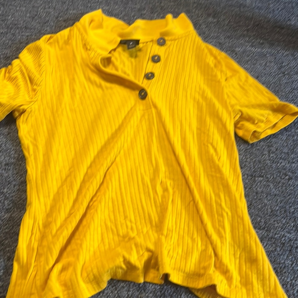 Yellow Flowy button up shirt